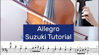 8 Allegro  Suzuki Cello Book 1 Tutorial by Cello Studio [upl. by Elaina533]