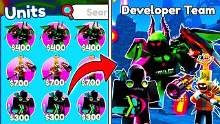 😱I COLLECTED ALL OF DEVELOPER TEAM💎NEW UPDATE  Toilet Tower Defense  Roblox [upl. by Amuwkuhc179]