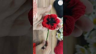 Making a poppy flower with wool thread [upl. by Anigger]