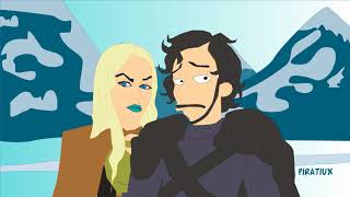 JON SNOW Y DAENERYS TARGARYEN SE BESAN FRENTE A SU DRAGON Y ACABA MAL [upl. by Lunseth262]