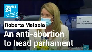 Maltese conservative antiabortion Metsola becomes third woman to head EU parliament • FRANCE 24 [upl. by Desirae]