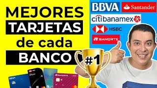 MEJORES TARJETAS de crédito de cada banco 🤩 BBVA Azul Santander Likeu HSBC2now Banamex Banorte [upl. by Naicul]