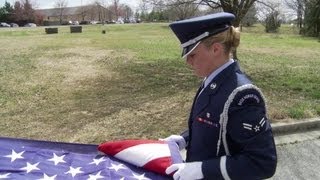 Honor Guard Team Demonstrate Proper Flag Folding Techniques [upl. by Parlin]