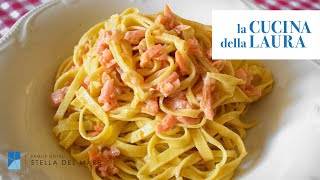 Come fare i TAGLIOLINI al SALMONE  La Cucina della Laura [upl. by Adrianne]