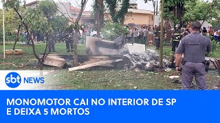 Queda de avião monomotor deixa cinco mortos no interior de São Paulo [upl. by Margarete]