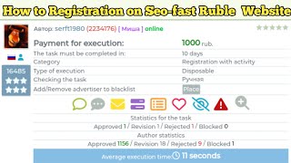 How to Registration On Seofast Ruble Website  How to work on seofast  How to complete Task seo [upl. by Handbook765]