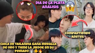 JIKOOKCOMPARTIENDO ARETES🤭✨MEDALLA DE ORO CON JUNGJI💪🏼ANÁLISIS 😳jikook bts [upl. by Ssilem]