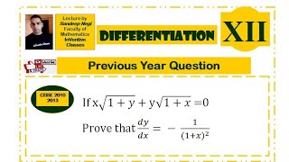 2 Differentiation  If x root 1y  y root 1x0 Prove that dydx  11x2 [upl. by Polivy]