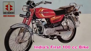 IND Suzuki AX 100  Indias First 2 Stroke 100cc Commuter motorcycle [upl. by Rawley]