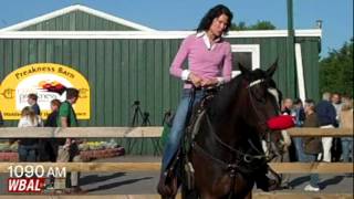 ESPNs Jeannine Edwards Rides Famous Stable Pony [upl. by Orihakat809]