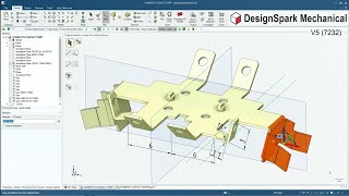 DesignSpark Mechanical  Mirror symmetry with construction line PART 2 [upl. by Sarid]