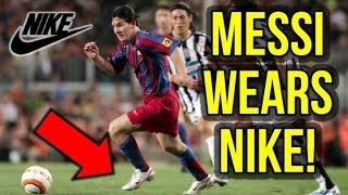 WHEN MESSI WORE NIKE FOOTBALL BOOTS NIKE SUES ADIDAS [upl. by Melentha]