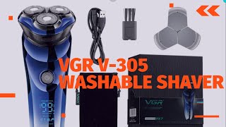 VGR electric V306 waterproof washable VGR V305 washable shaver [upl. by Ilatan]