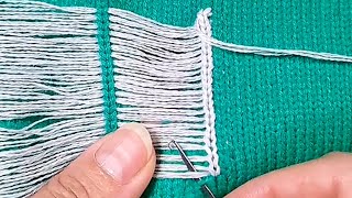 Simplest and Most Practical Way to Repair Holes in Knitted SweatersBeginners Tutorial [upl. by Yup]