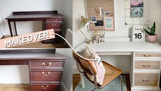 Desk Makeover DIY for Back to School  Office Styling [upl. by Norrek]