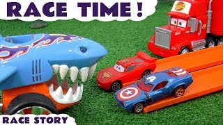 Racing Time With Cars Lightning McQueen And Toy Cars [upl. by Dnar781]