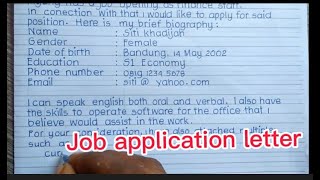 JOB APPLICATION LETTER [upl. by Inneg]