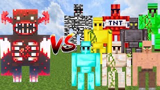 BLOOD WARDEN vs ALL GOLEMS  Minecraft Mob Battle [upl. by Anelad]