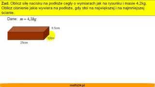 Siła nacisku i ciśnienie  Zadanie  Matfiz24pl [upl. by Nesnaj773]