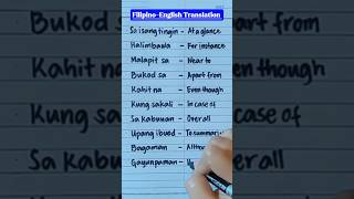 FilipinoEnglish Translation learnfilipino vocabulary translation shortvideo shorts [upl. by Dana]