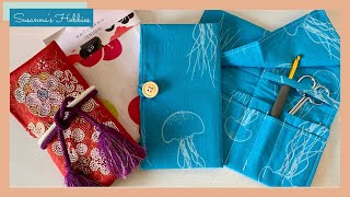 How to sew a crochet hook case can be used as a knitting interchangeable circular needle case [upl. by Timrek]