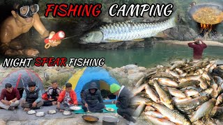 2 DAY Group Camping amp Fishing  Catch camp amp cook NIGHT SPEAR FISHING [upl. by Ennaylil]