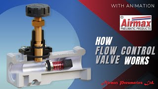 How Pneumatic Flow Control Valve Works  FCV  Airmax Pneumatics LTD [upl. by Attesoj146]