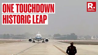 Historic First trial flight makes landmark landing in Ayodhya [upl. by Mimi]