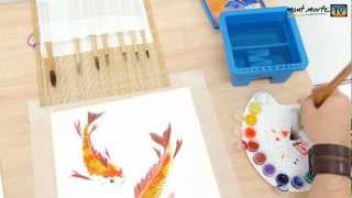 Art Lesson How to Paint a Fish Using Sumi Brush Painting [upl. by Yrrak809]