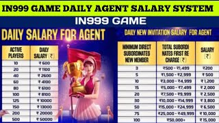 IN999 Game Salary Chart  IN999 Game Salary System [upl. by Haldan]