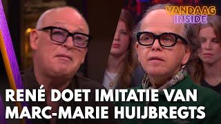 René doet imitatie van MarcMarie Huijbregts Hij praat echt zo  VANDAAG INSIDE [upl. by Steere549]