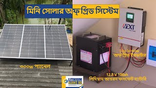 মিনি অফ্‌ গ্রিড হাইব্রিড সোলার সিস্টেম সাথে ১০০ah লিথিয়াম ব্যাটারি [upl. by Simons]