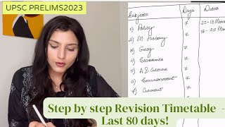 Step by step Revision Timetable Last 80Days UPSC Prelims 2023 [upl. by Quill444]