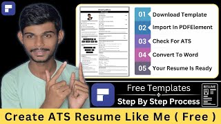 How To Create ATS Based Resume  Step By Step Process in PDFElement  1000 Selection [upl. by Hnad]