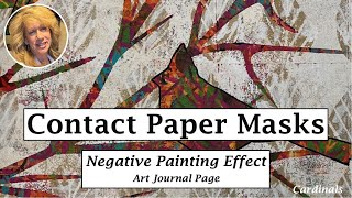 Art Journal  Mixed Media  Contact Paper Masks [upl. by Leinaj]