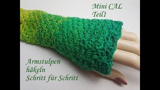 Armstulpen häkeln mit Daumenloch  Kreativ mit täschwerk [upl. by Yengac]