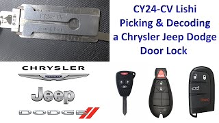 636 CY24CV Lishi Picking amp Decoding a Chrysler Jeep Dodge Lock [upl. by Antipas386]