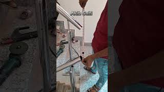 Staircase railing round pipe albo fitting  how to joint Albo round pipe railing youtube shorts [upl. by Fachan312]