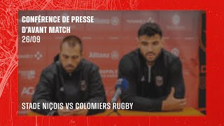 CONFÉRENCE DE PRESSE AVANT MATCH  Stade Niçois VS Colomiers Rugby  260924 [upl. by Fitzgerald928]