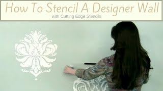 Decorating Ideas Accent Wall Stenciling with Benjamin Moores Color of the Year 2012 [upl. by Nymsaj]