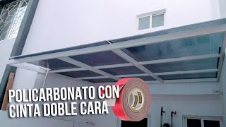 INSTALACIÓN DE POLICARBONATO CELULAR CON CINTA DOBLE CARA [upl. by Nadbus]