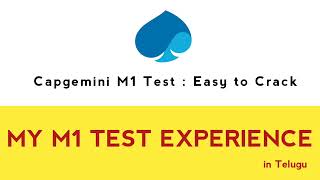 Capgemini M1 Test Experience  Very Easy to Crack 🙌 [upl. by Halbeib]