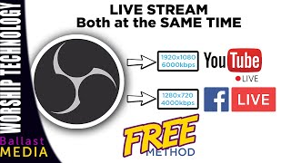 Free method  OBS live stream to Facebook and Youtube at the same time [upl. by Brucie994]