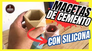 Cómo hacer macetas de cemento Con molde de silicón Paso a Paso  How to make concrete pots [upl. by Arianie]