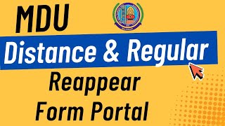 Mdu Distance Reappear form Portal  Mdu Distance Online Reappear form  Mdu Regular Reappear Portal [upl. by Zeus]