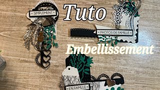 Scrapbooking tuto embellissements [upl. by Nonrev]