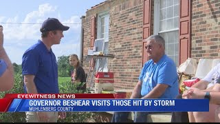 Governor Beshear gets firsthand look at Muhlenberg County storm damage [upl. by Brocklin]