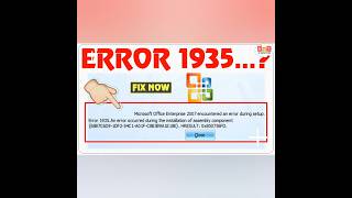 Solved Error 1935 Office 2007  Error 1935 an error occurred during the installation of assembly [upl. by Julide]