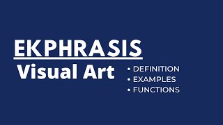 What is Ekphrasis  Visual art analysis  Ekphrasis examples [upl. by Kingdon]