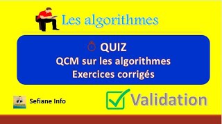 Quiz QCM sur les algorithmes  Révision [upl. by Toshiko]